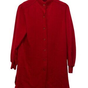 Rodier Vintage  Red Lamswool Cardigan Sweater Size 42 Womens